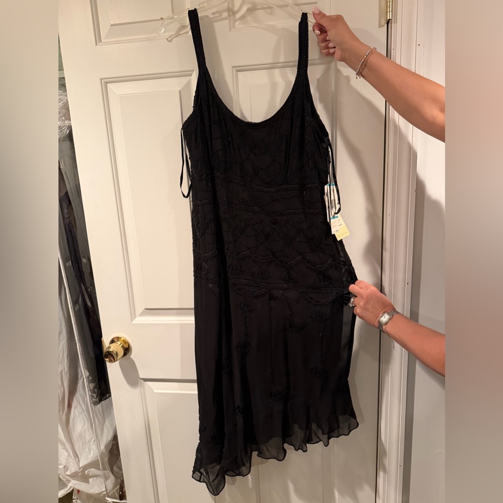 Jones New York Black Beaded  Dress